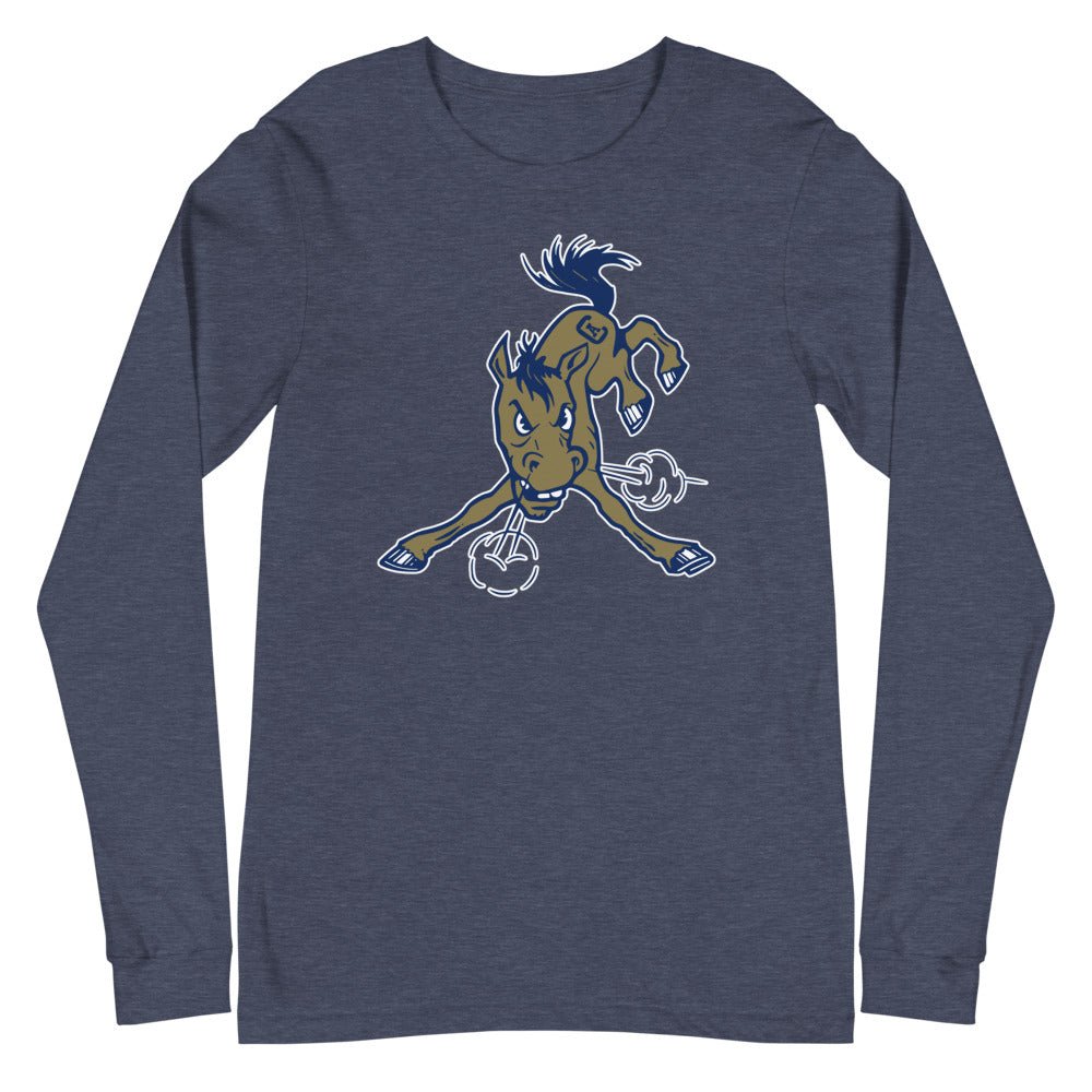 UC Davis Vintage Mascot Long Sleeve Shirt - 1950s Wild Mustang Art Long Sleeve Shirt - Rivalry Week