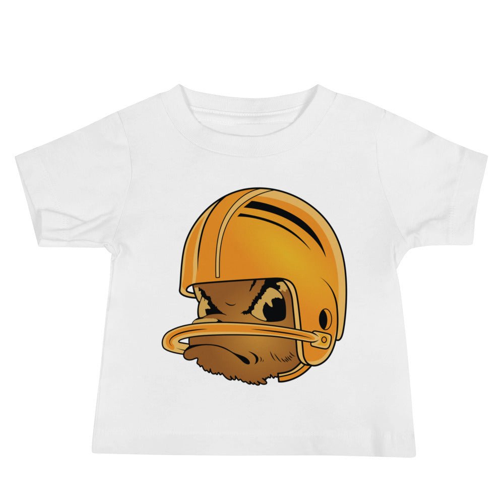 UCLA Vintage Football Baby T Shirt - 1950s Single Bar Helmet Art Baby Staple Tee - rivalryweek