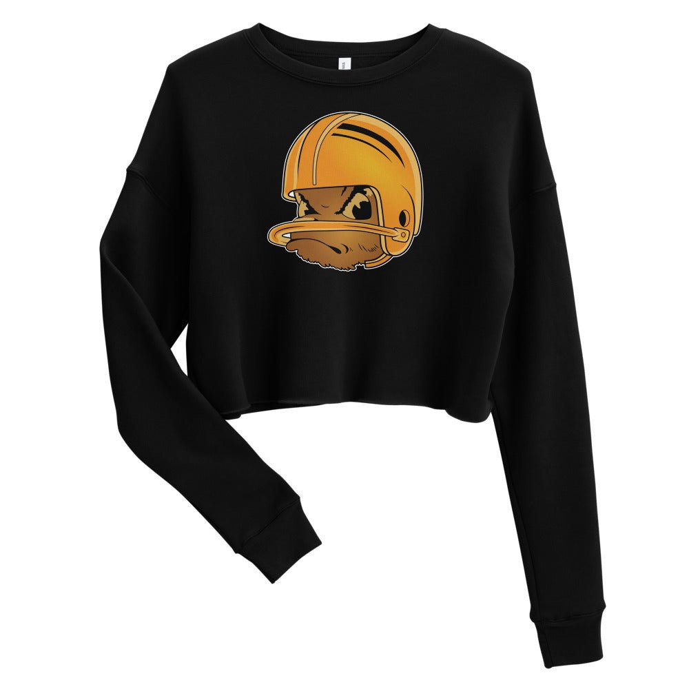 UCLA Vintage Football Women's Cropped Sweatshirt - 1950s Single Bar Helmet Art Cropped Sweatshirt - rivalryweek