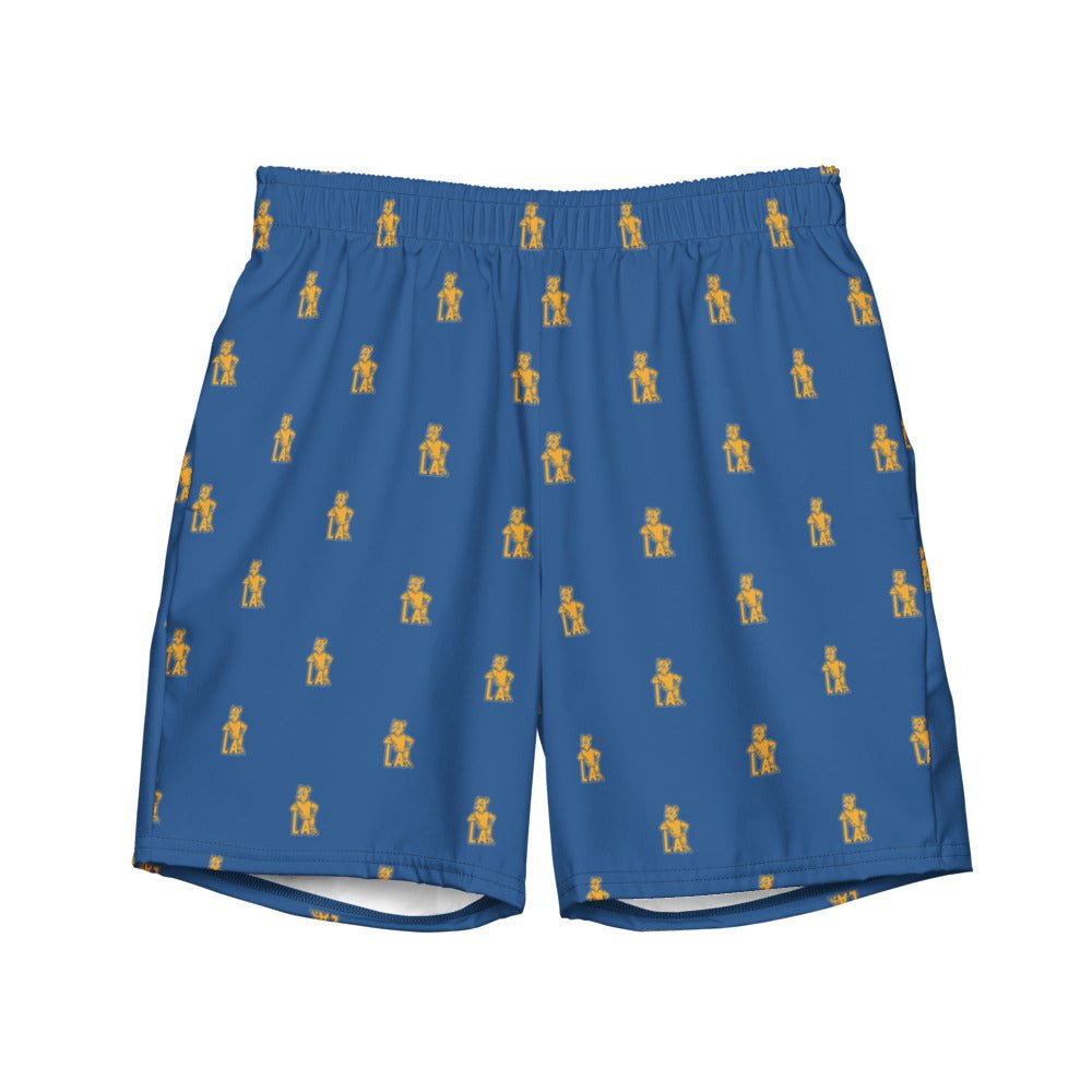 UCLA Vintage Swim Trunks - 1950s LA Bruin Bear Blue Pattern Swim Trunks - Rivalry Week