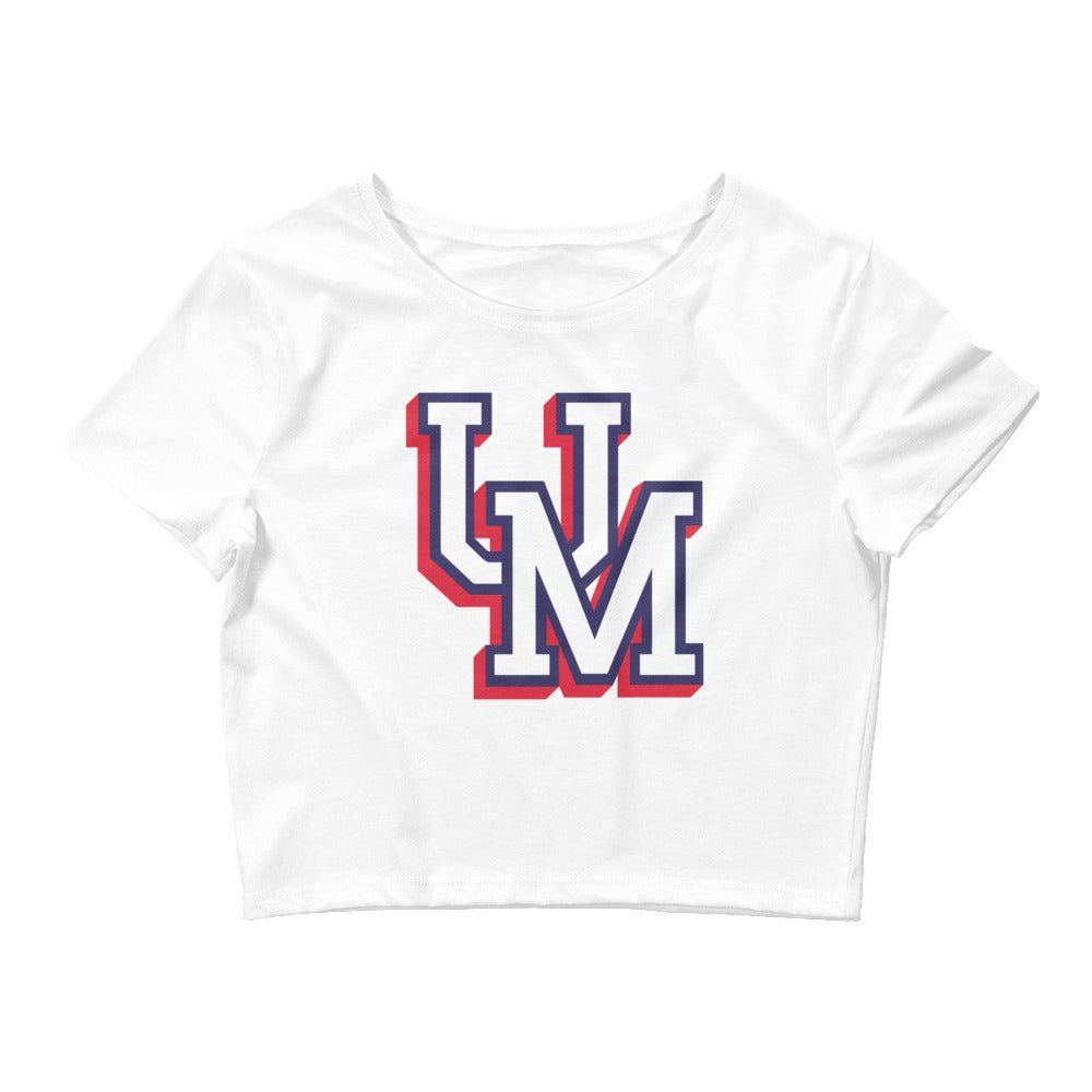 Upper Makefield Crop Top - UM Block Baseball & Softball Logo Art Crop Top - Rivalry Week