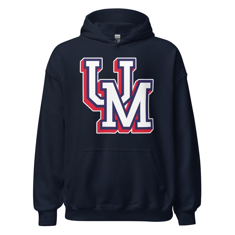 Upper Makefield Hoodie - UM Block Baseball & Softball Logo Art Hoodie - Rivalry Week