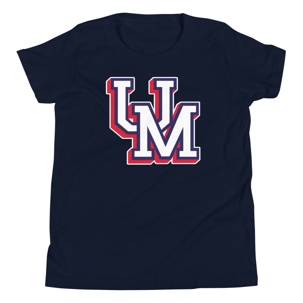 Upper Makefield Kids Youth Shirt - UM Block Baseball & Softball Logo Art Youth Staple Tee - Rivalry Week