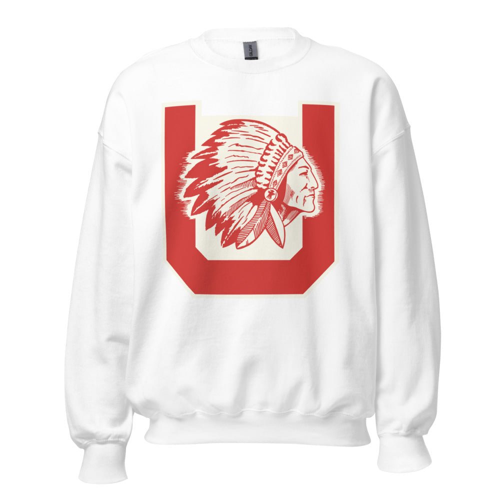 Utah Vintage Crew Neck Sweatshirt - 1950 Utes Decal Art Sweatshirt - rivalryweek