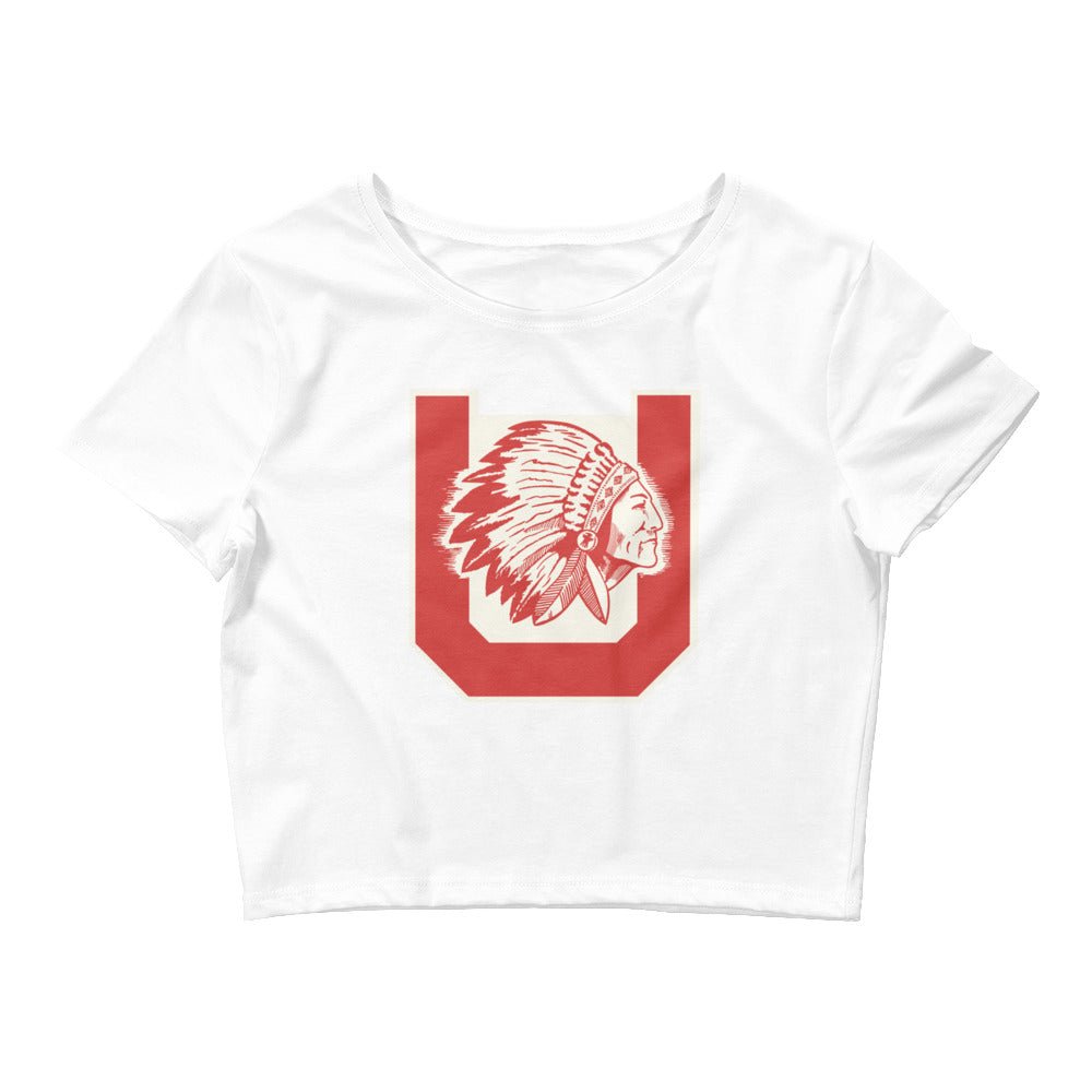 Utah Vintage Crop Top - 1950 Utes Decal Art Crop Top - rivalryweek