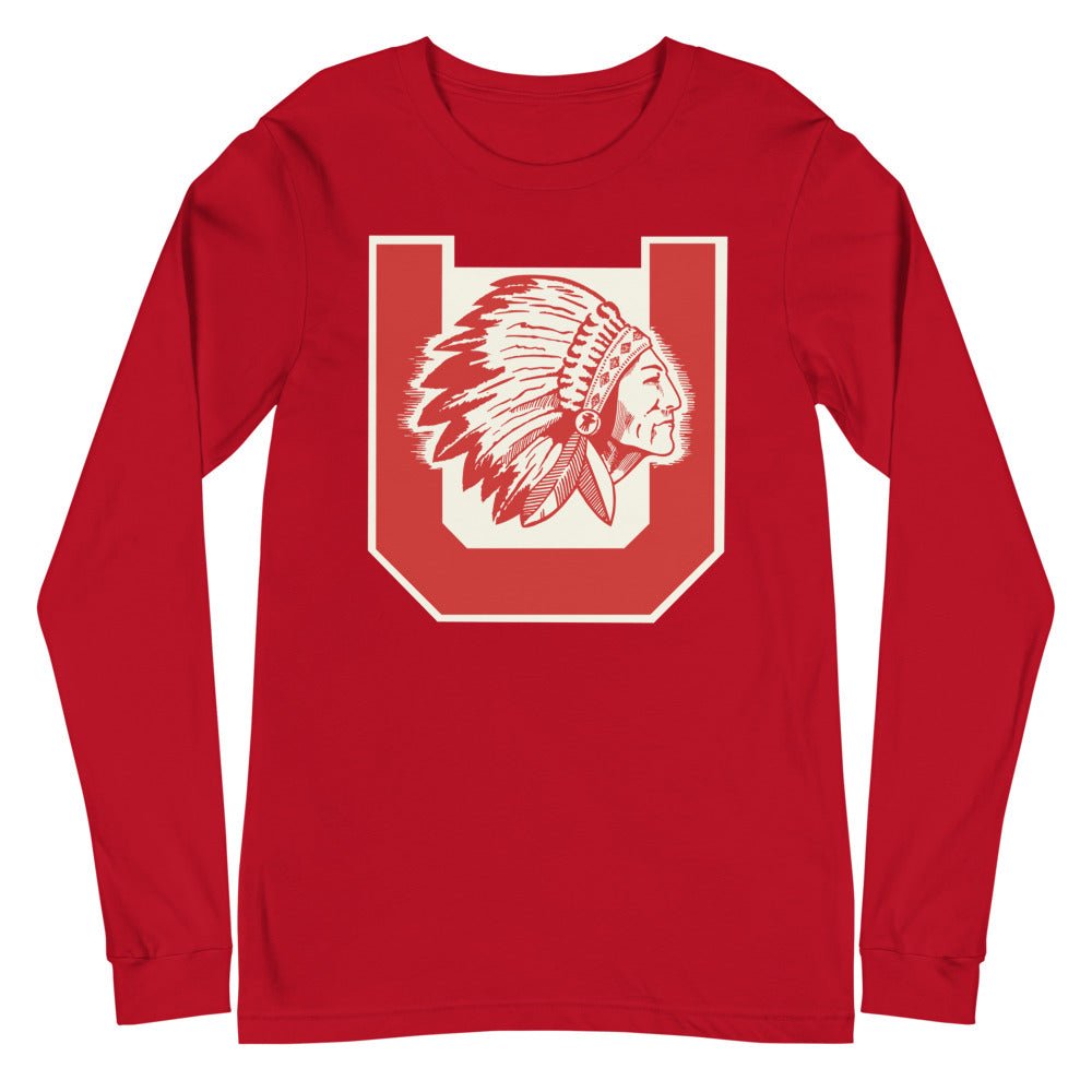 Utah Vintage Long Sleeve Shirt - 1950 Utes Decal Art Long Sleeve Shirt - rivalryweek