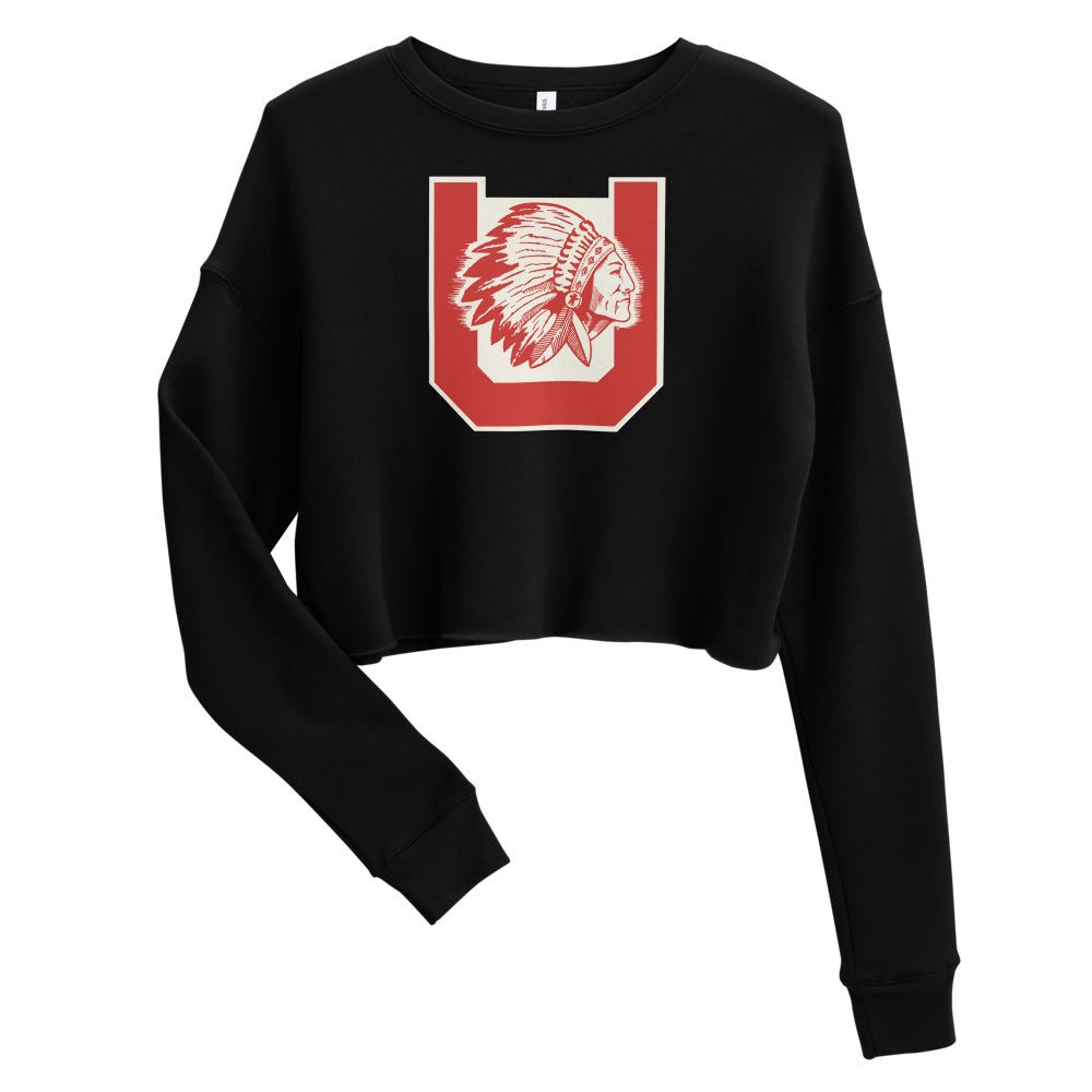 Utah Vintage Women's Cropped Sweatshirt - 1950 Utes Decal Art Cropped Sweatshirt - rivalryweek