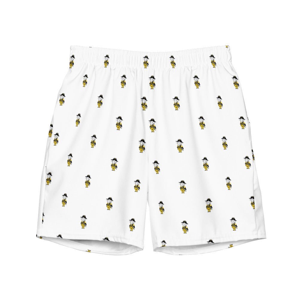 Vanderbilt Vintage Mascot Swim Trunks - 1950s Cartoon Commodore White Pattern Swim Trunks - Rivalry Week