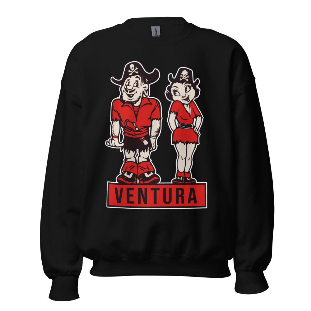 Ventura College Vintage Crew Neck Sweatshirt - 1950s Pirates in Love Art Sweatshirt - rivalryweek