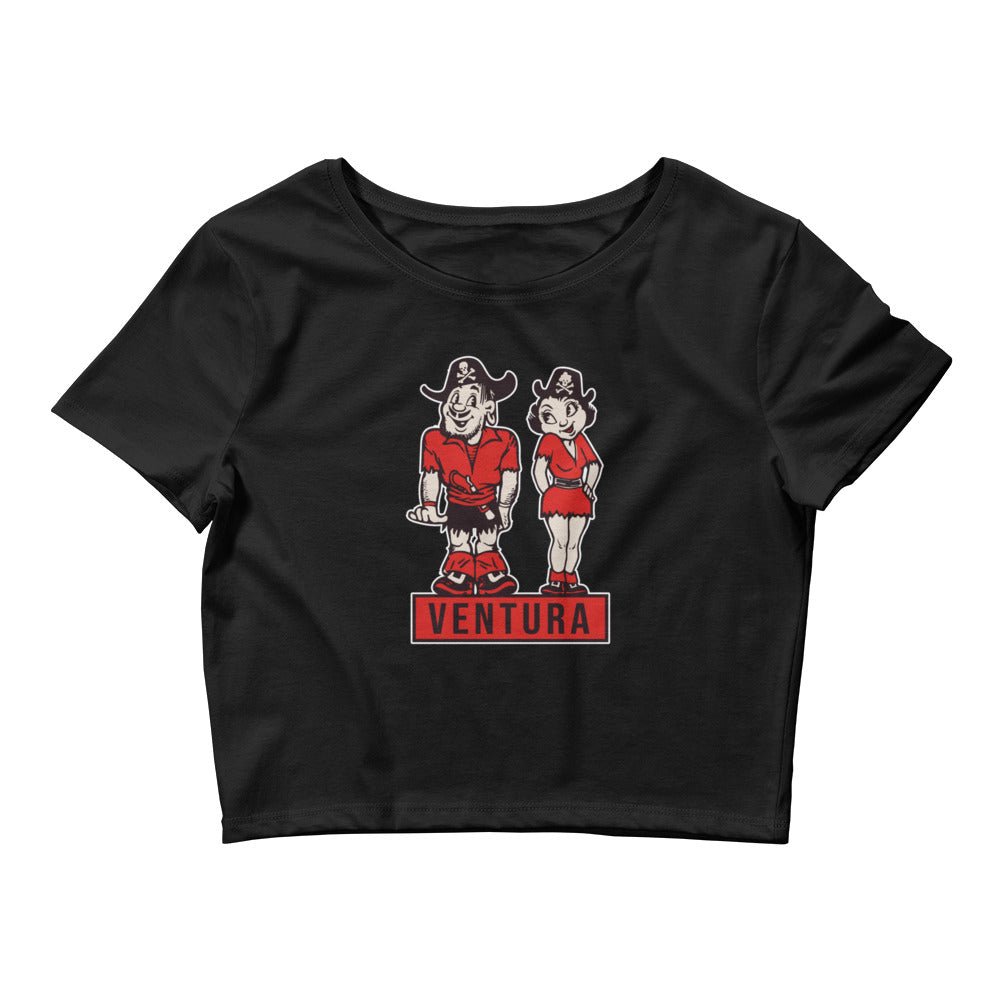 Ventura College Vintage Crop Top - 1950s Pirates in Love Art Crop Top - rivalryweek