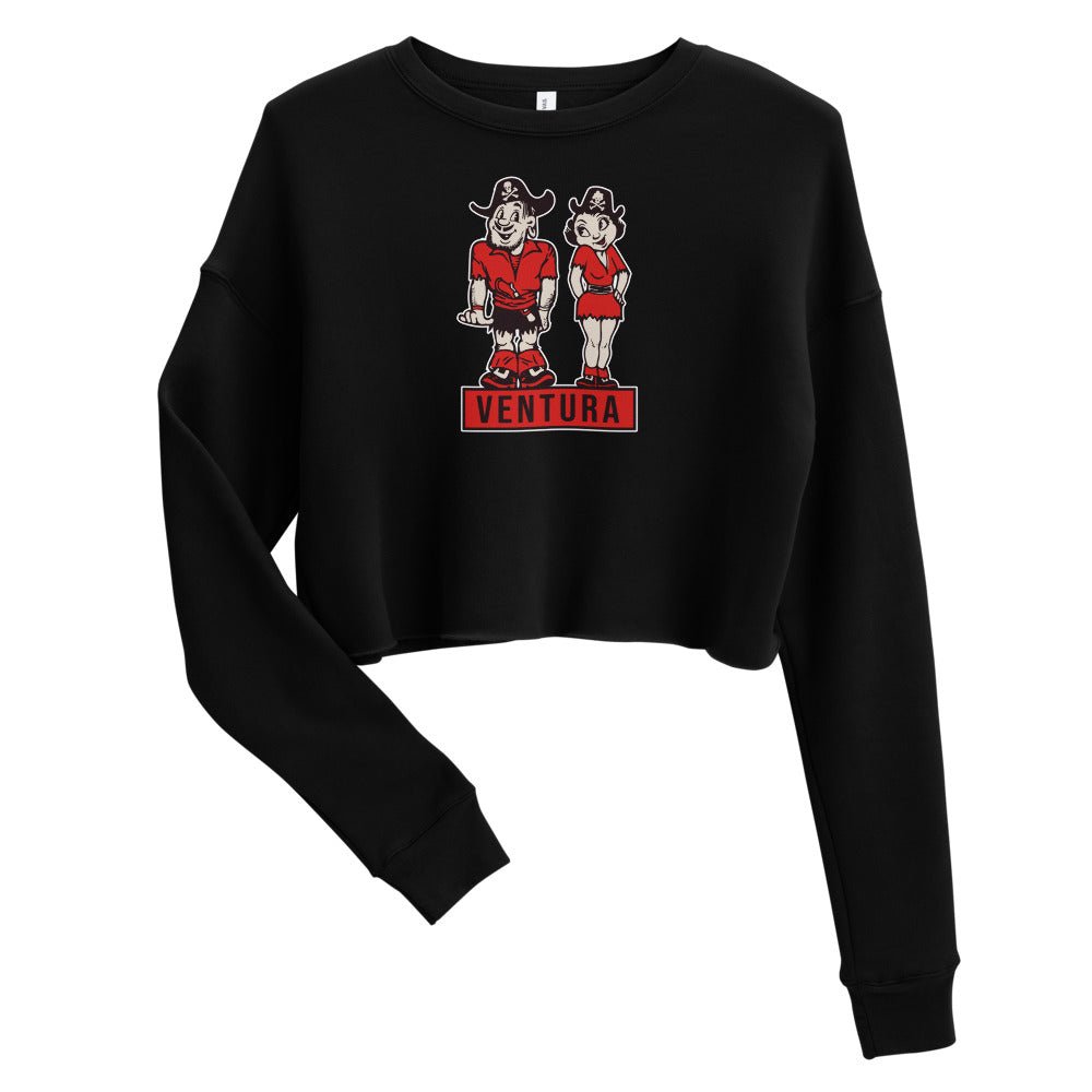 Ventura College Vintage Women's Cropped Sweatshirt - 1950s Pirates in Love Art Cropped Sweatshirt - rivalryweek