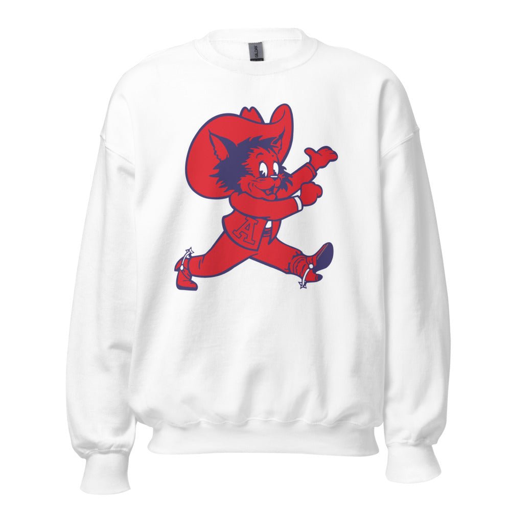 Vintage Arizona Crew Neck Sweatshirt - 1950s Western Wildcat Wilbur Art Sweatshirt - rivalryweek