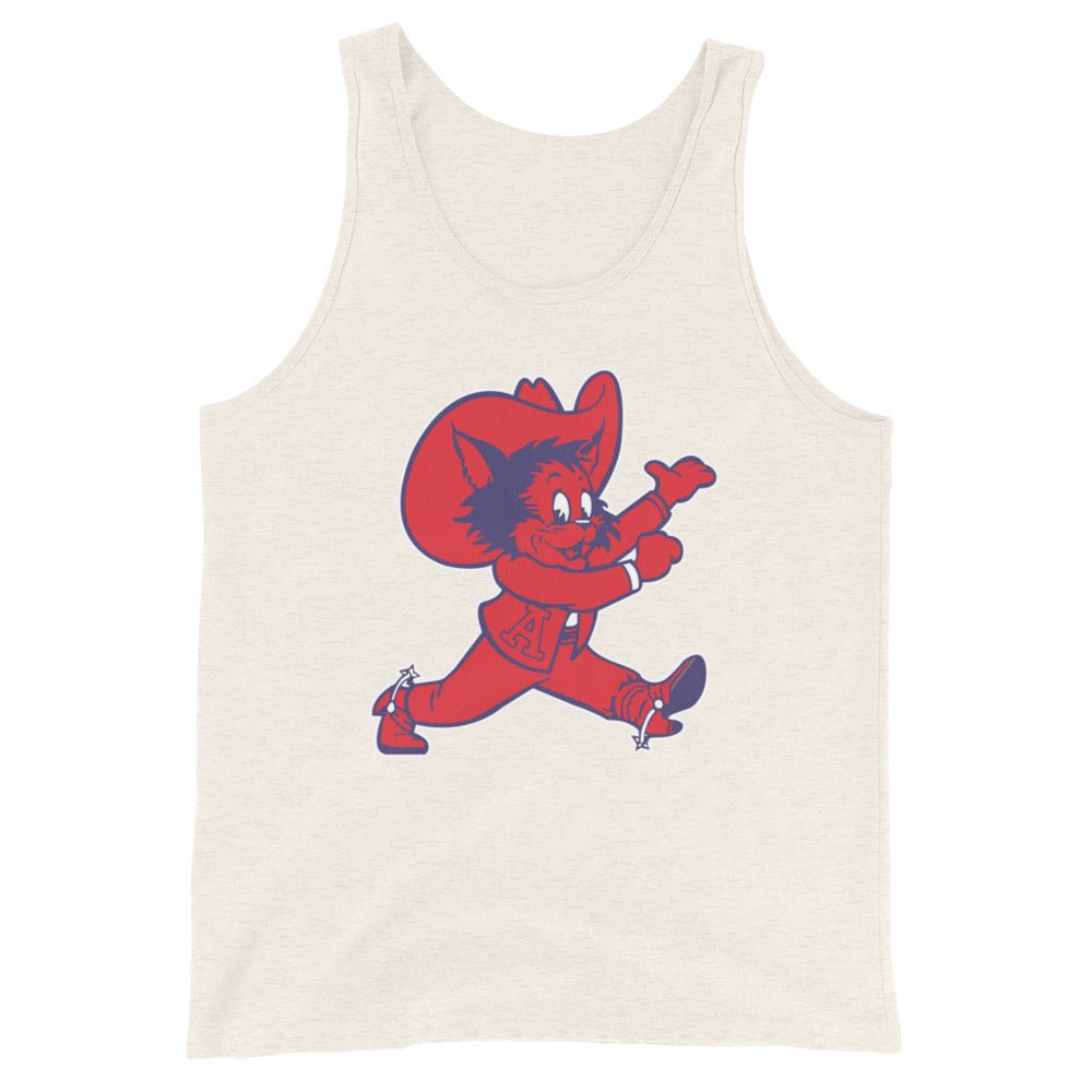 Vintage Arizona Men's Tank Top - 1950s Western Wildcat Wilbur Art Mens Tank Top - rivalryweek