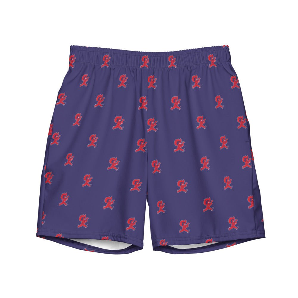 Vintage Arizona Swim Trunks - 1950s Western Wildcat Wilbur Blue Pattern Swim Trunks - Rivalry Week