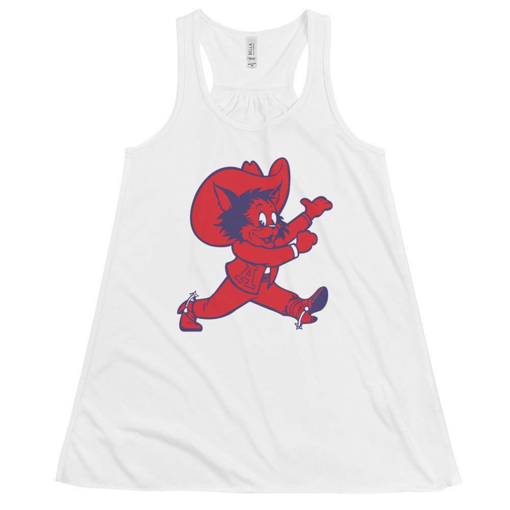 Vintage Arizona Women's Flowy Tank Top - 1950s Western Wildcat Wilbur Art W Tank Top - rivalryweek