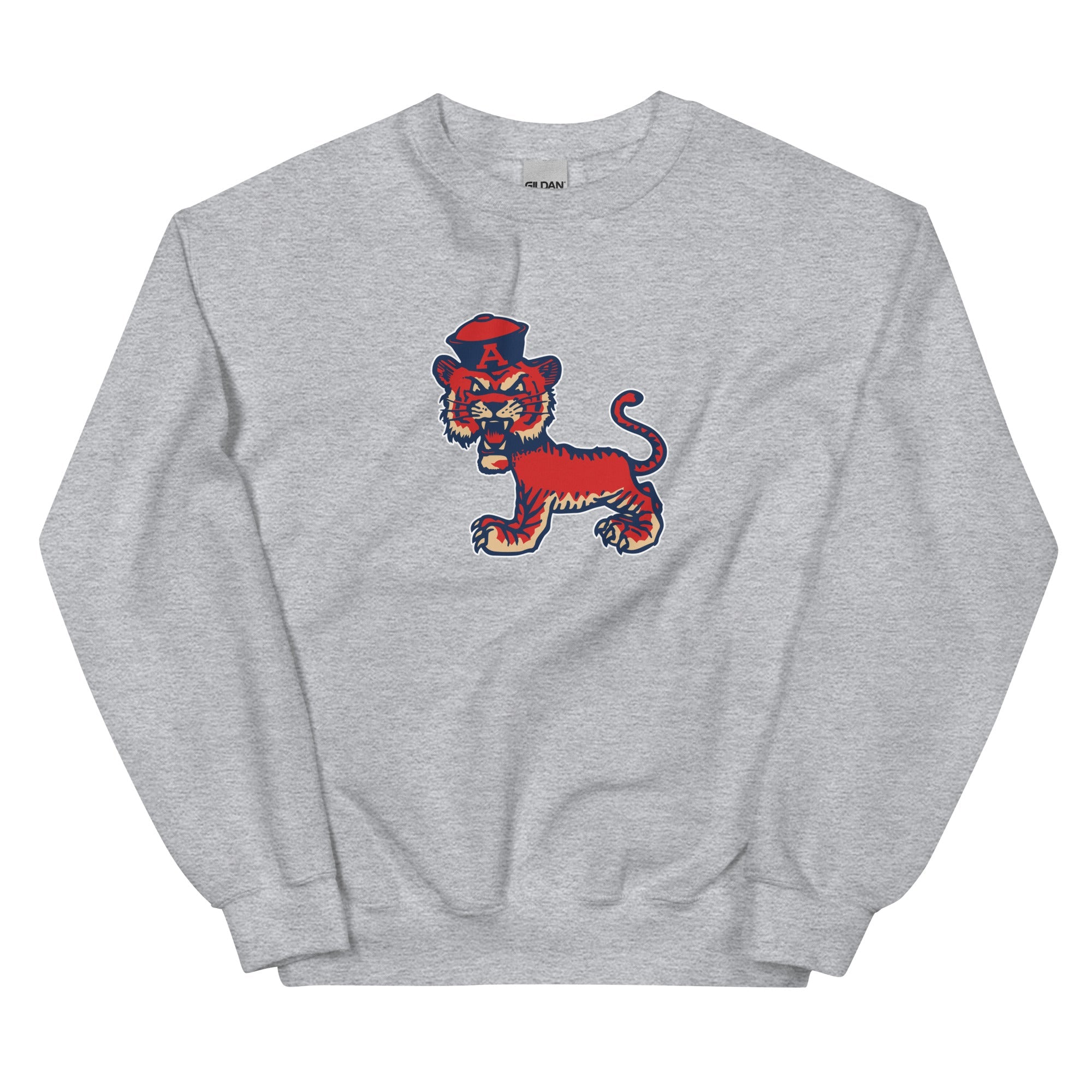 Vintage Auburn Crew Neck Sweatshirt - 1950's Sailor Tiger on the Prowl Art - rivalryweek