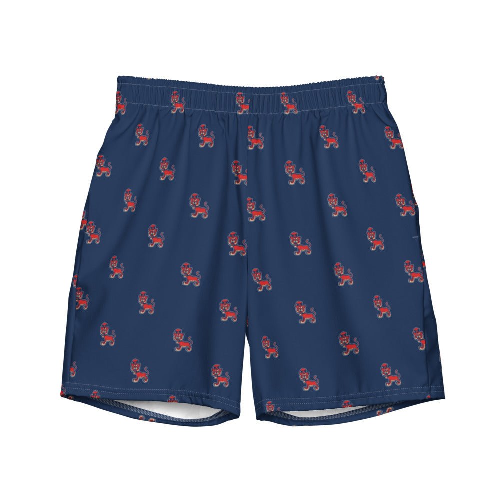 Vintage Auburn Mascot Swim Trunks - 1960s All Fours Navy Pattern Swim Trunks - Rivalry Week