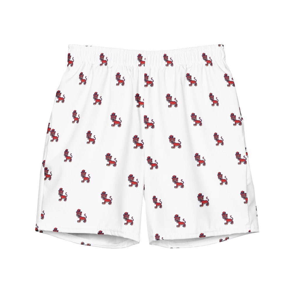 Vintage Auburn Mascot Swim Trunks - 1960s All Fours White Pattern Swim Trunks - Rivalry Week