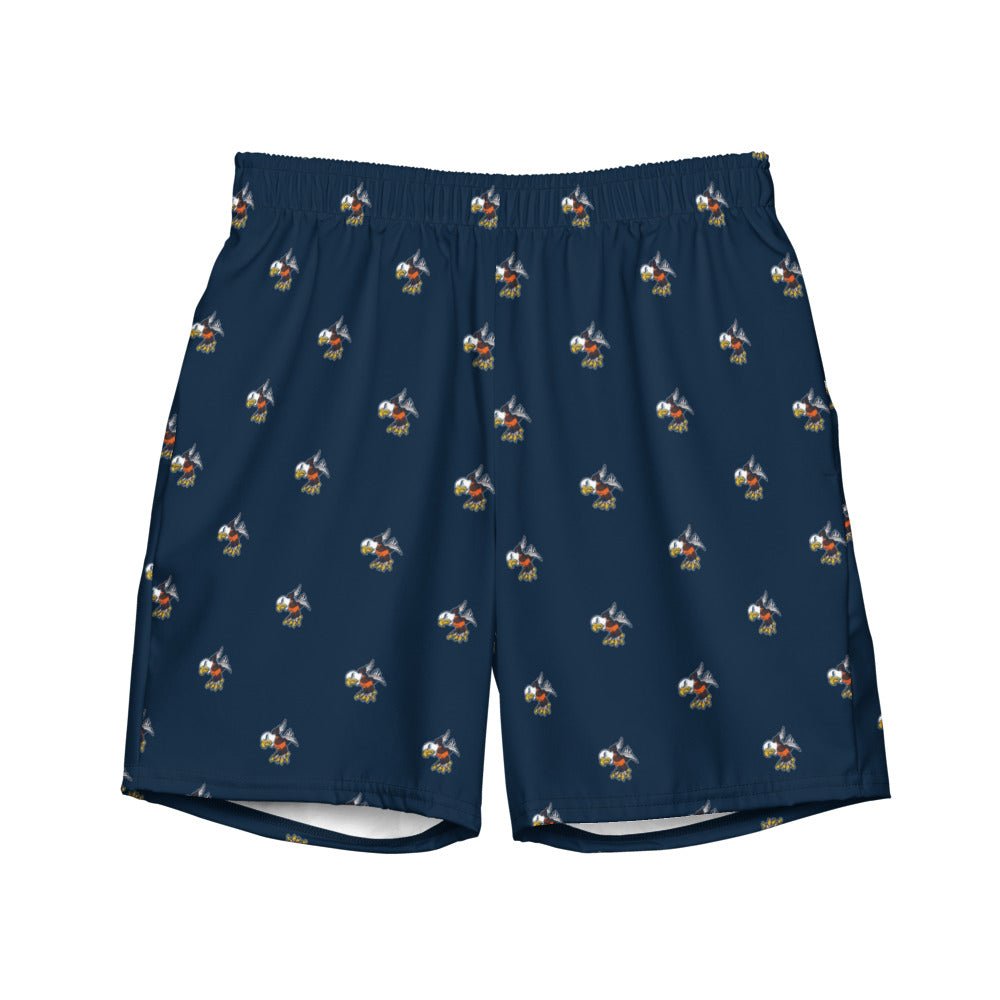 Vintage Auburn Swim Trunks - 1960s War Eagle Navy Pattern Swim Trunks - Rivalry Week