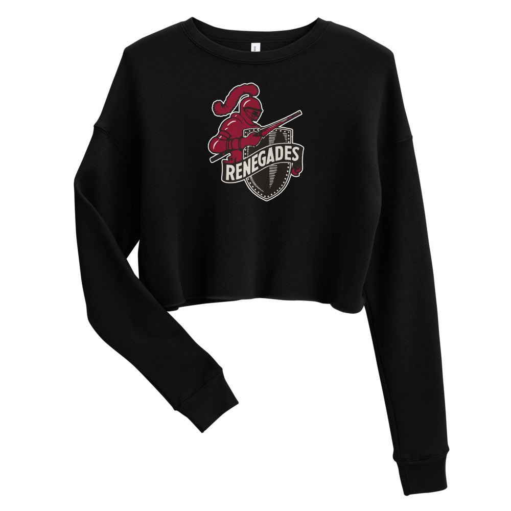 Vintage Bakersfield College Women's Cropped Sweatshirt - 1940s Rengades Mascot Art Cropped Sweatshirt - rivalryweek