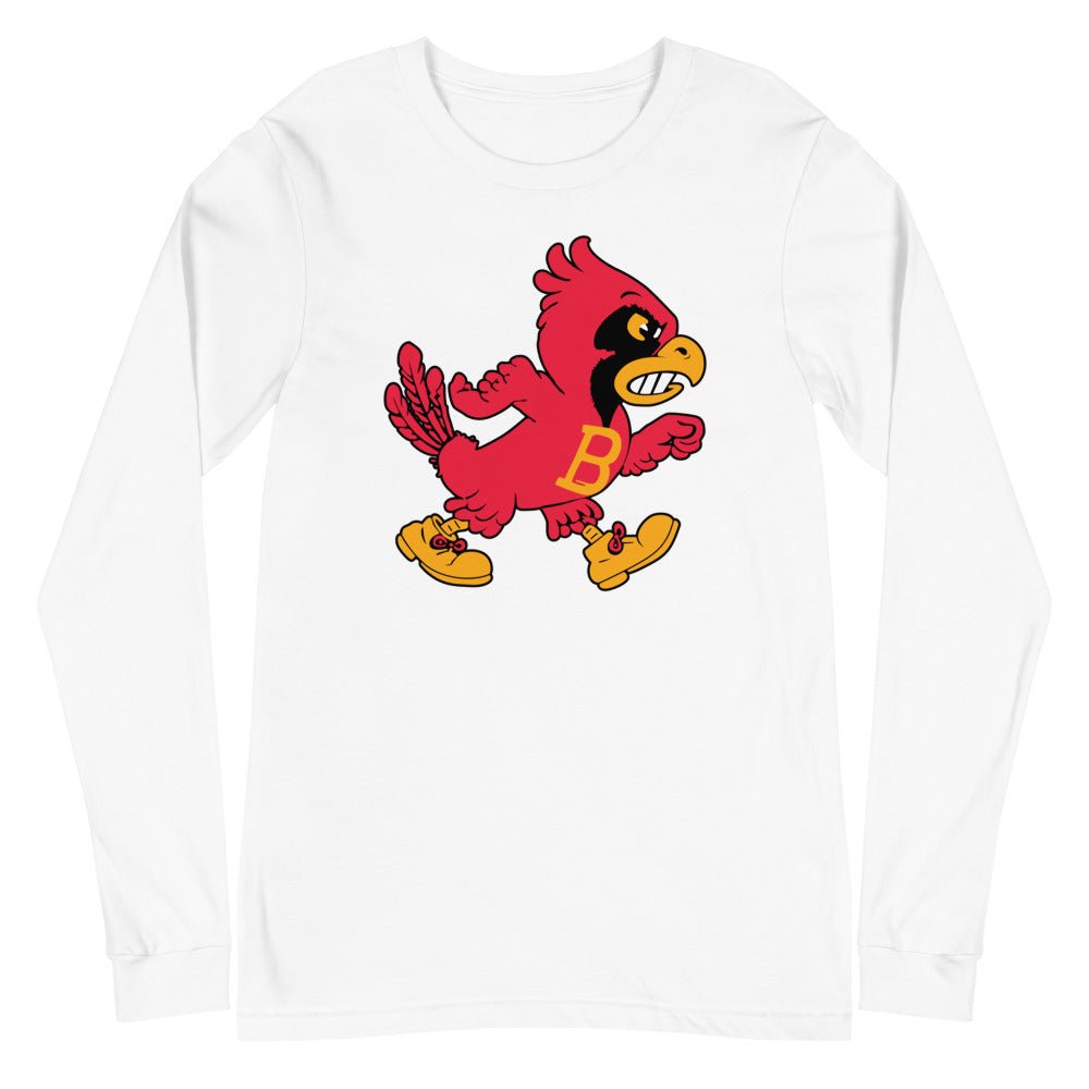 Vintage Ball State Long Sleeve Shirt - 1940s Marching Cardinal Art Long Sleeve Shirt - rivalryweek