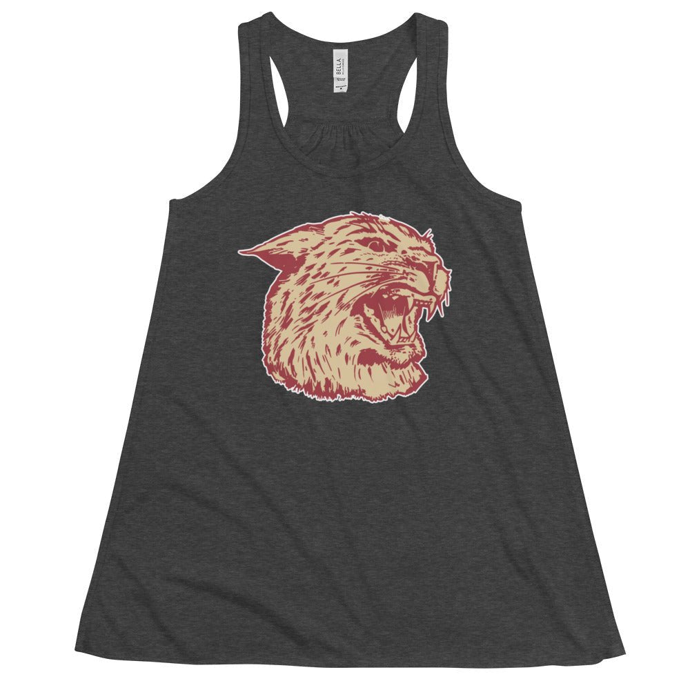 Vintage Bates Women's Flowy Tank Top - 1940s The Wild Cat Art W Tank Top - Rivalry Week