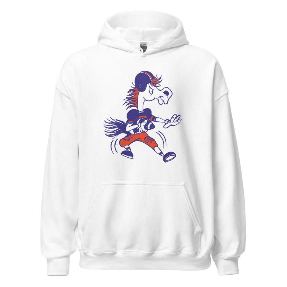 Vintage Boise State Football Hoodie - 1960s Bronco Dropback Art Hoodie - rivalryweek