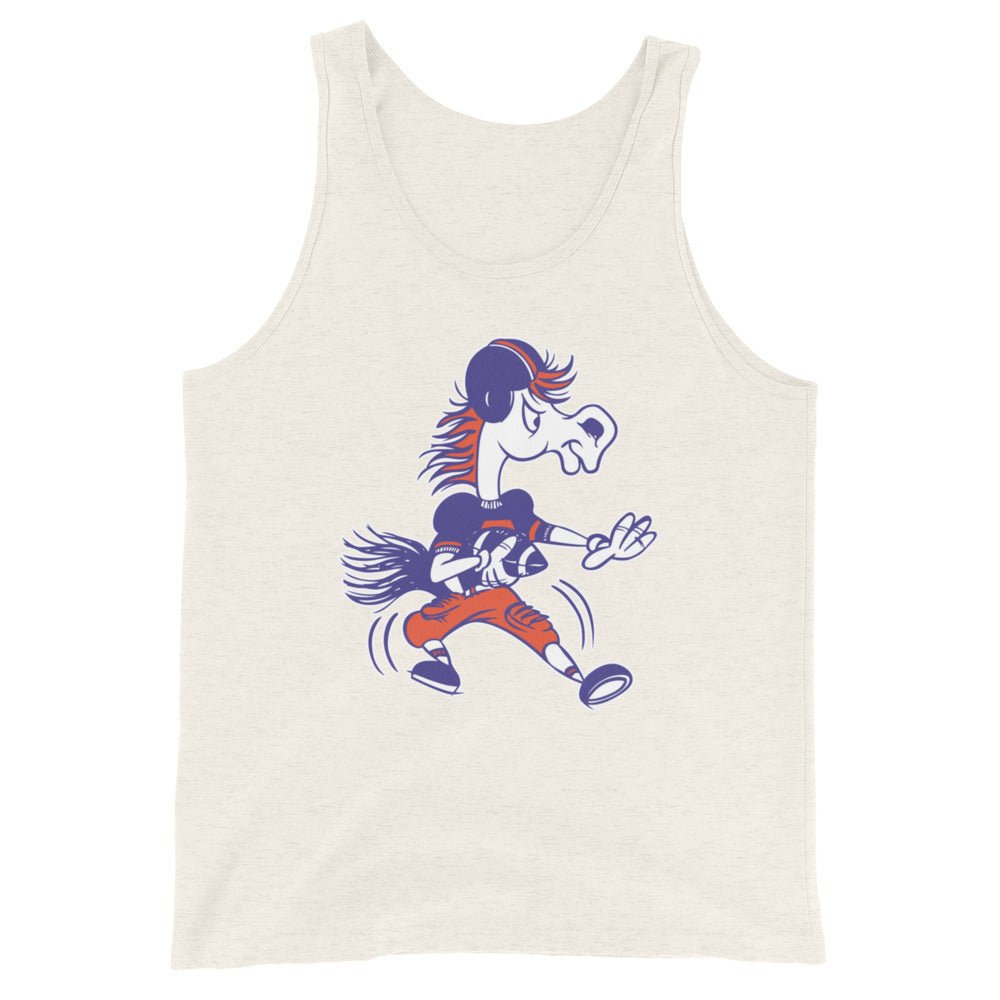 Vintage Boise State Football Men's Tank Top - 1960s Bronco Dropback Art Mens Tank Top - rivalryweek