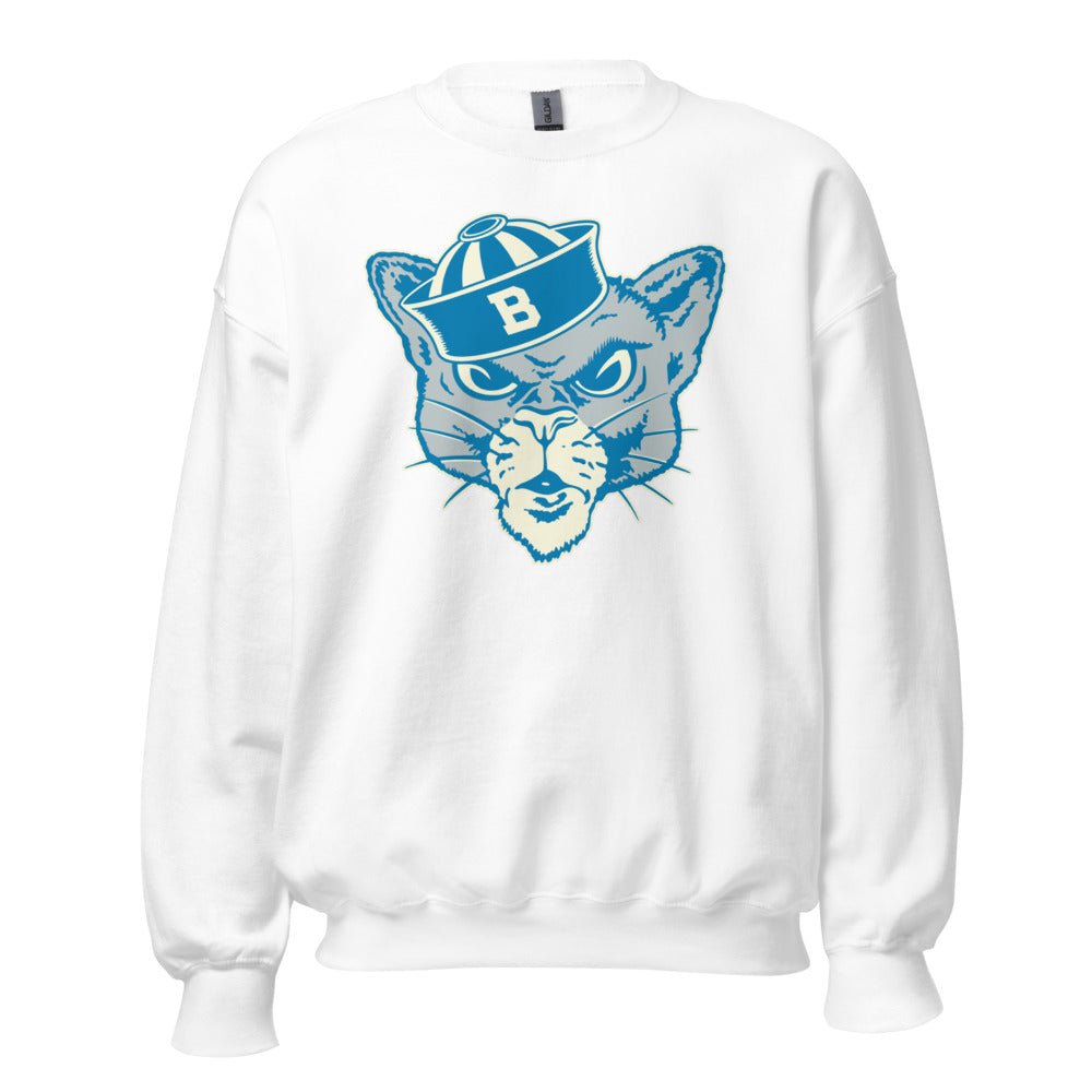 Vintage BYU Sailor Mascot Crew Neck Sweatshirt - 1940s BYU Sailor Cougar Art Sweatshirt - rivalryweek