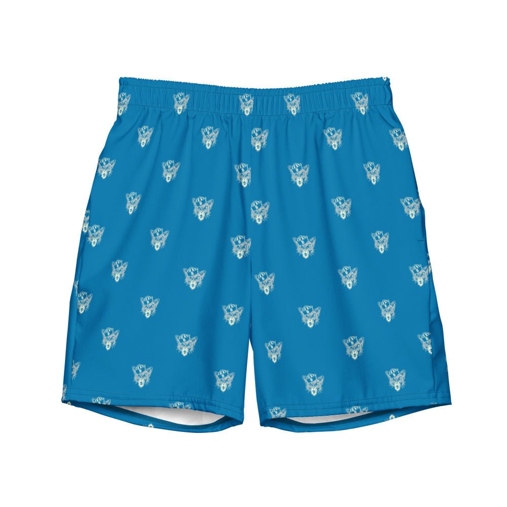 Vintage BYU Sailor Mascot Swim Trunks - 1940s BYU Sailor Cougar Blue Pattern Swim Trunks - Rivalry Week