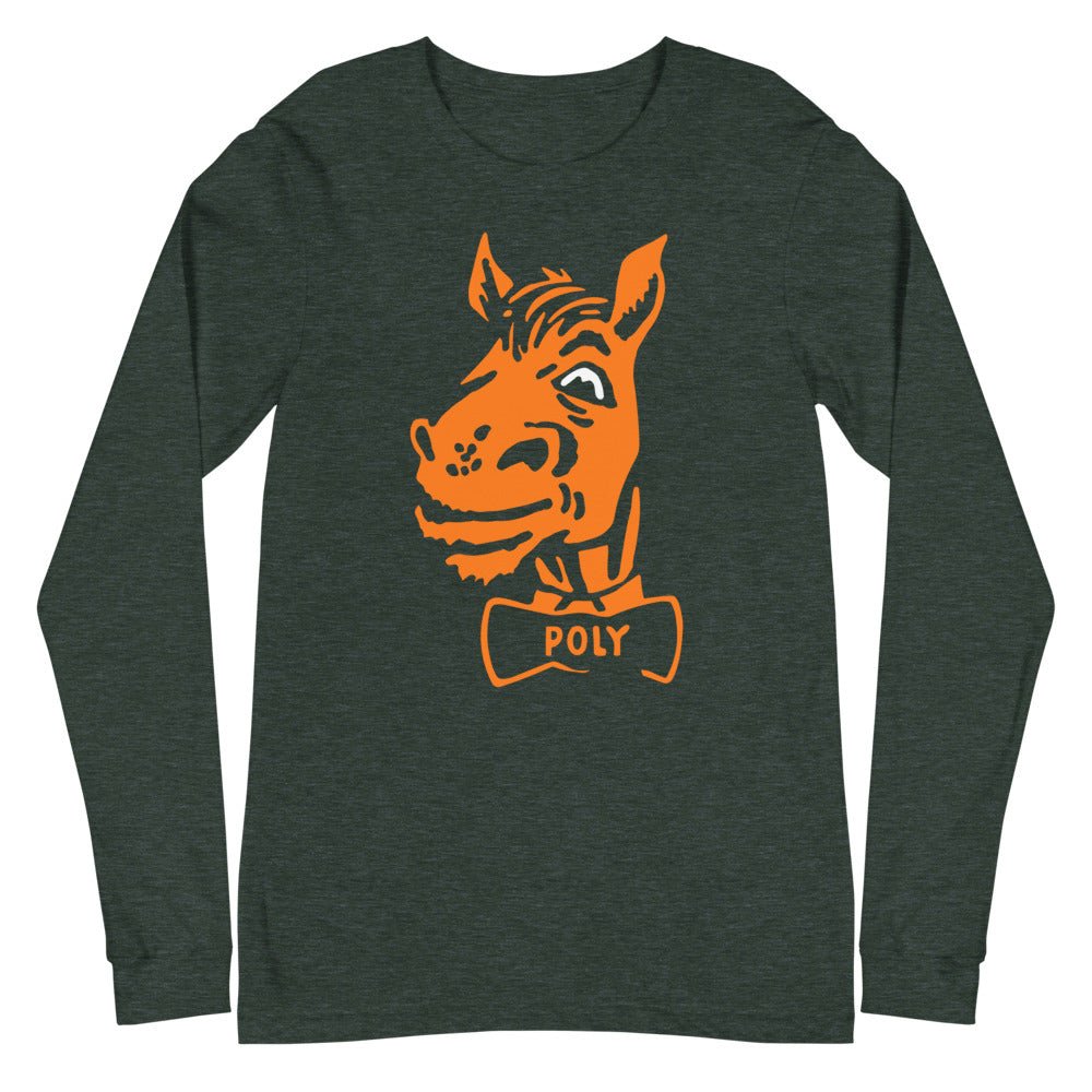 Vintage Cal Poly Long Sleeve Shirt - 1940s Mustang Mascot Art Long Sleeve Shirt - Rivalry Week