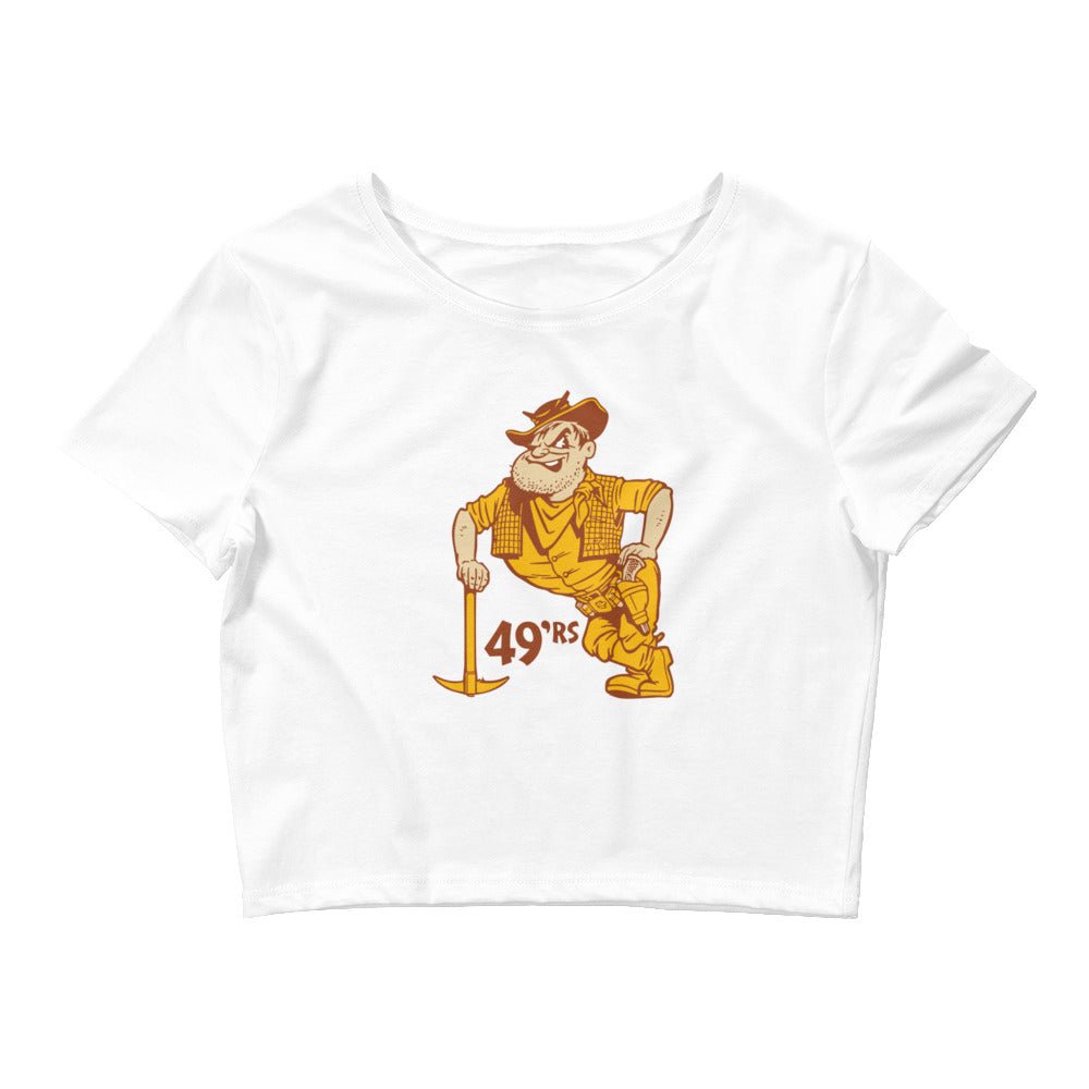 Vintage Cal State Long Beach Crop Top - 1950s Leaning 49er Mascot Art Crop Top - Rivalry Week