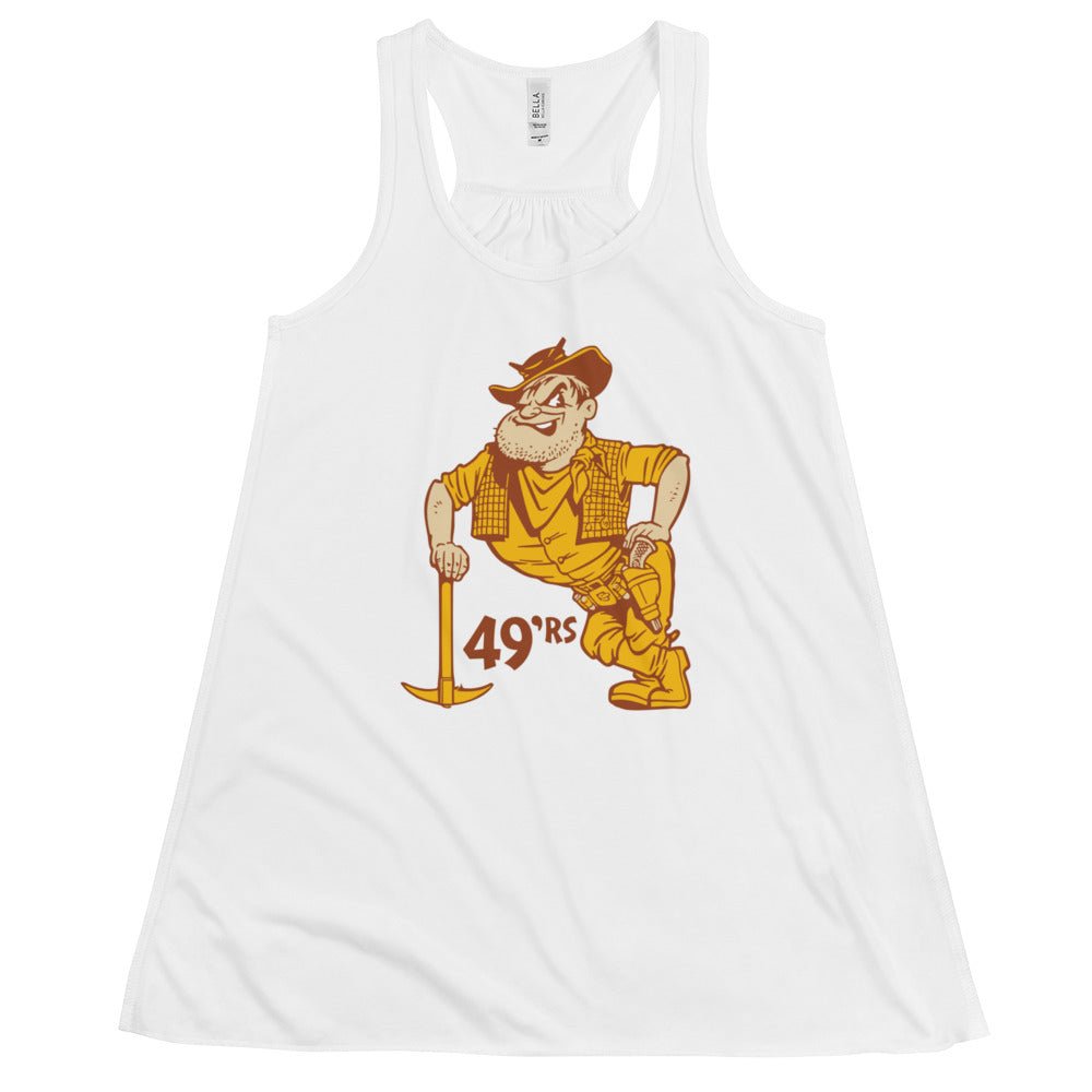 Vintage Cal State Long Beach Women's Flowy Tank Top - 1950s Leaning 49er Mascot Art W Tank Top - Rivalry Week