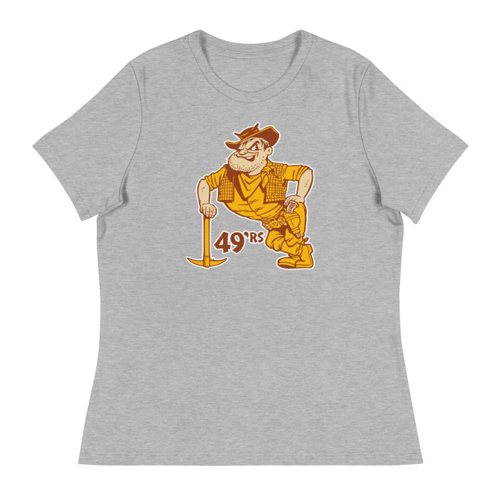 Vintage Cal State Long Beach Women's Relaxed Shirt - 1950s Leaning 49er Mascot Art W Relaxed T Shirt - Rivalry Week