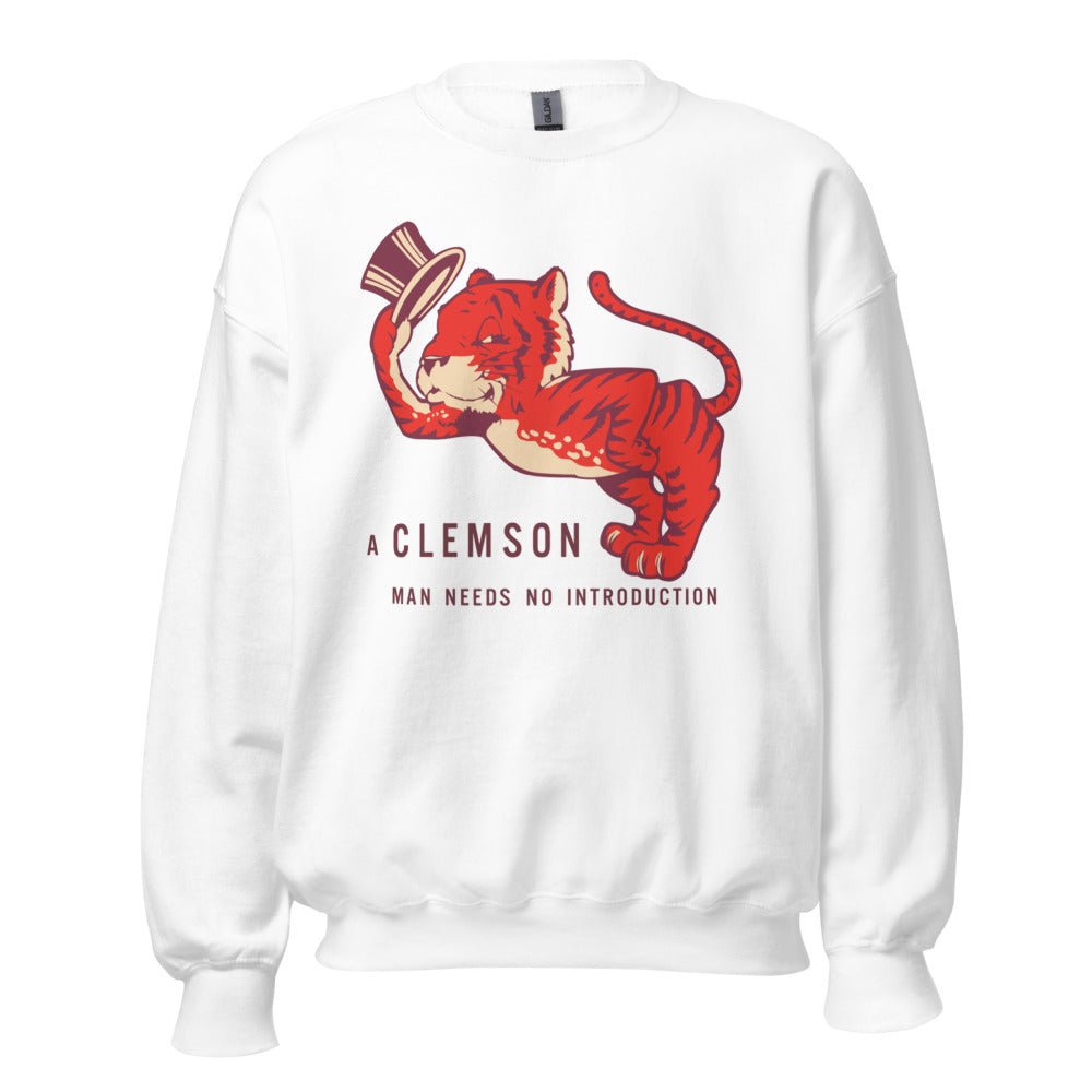 Vintage Clemson Crew Neck Sweatshirt - 1950s Clemson Man Needs No Introduction Art Sweatshirt - rivalryweek