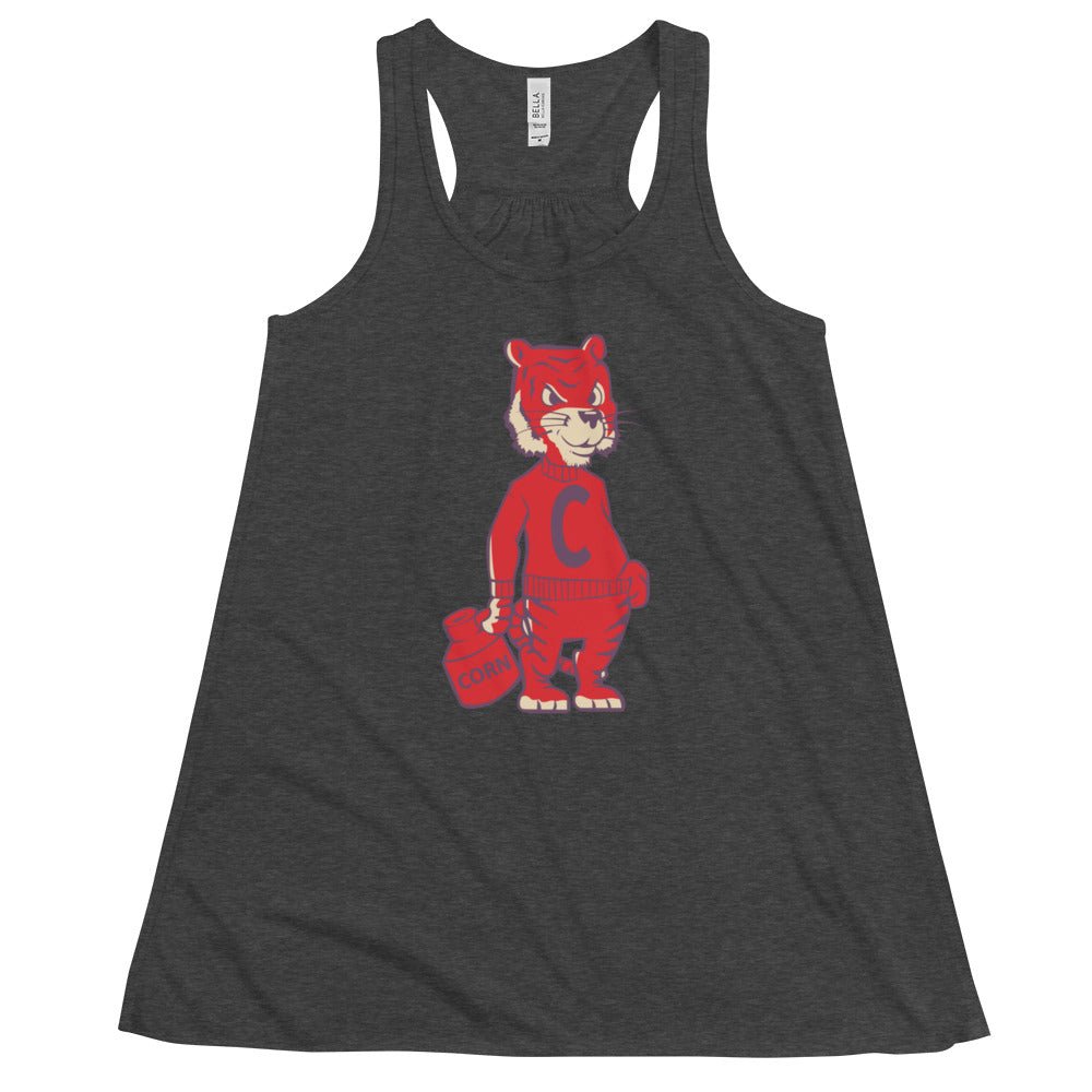 Vintage Clemson Mascot Women's Flowy Tank Top - 1950s Corn Whiskey Cat Mascot Art W Tank Top - rivalryweek