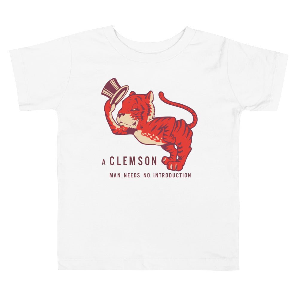 Vintage Clemson Toddler T Shirt - 1950s Clemson Man Needs No Introduction Art Toddler Staple Tee - rivalryweek