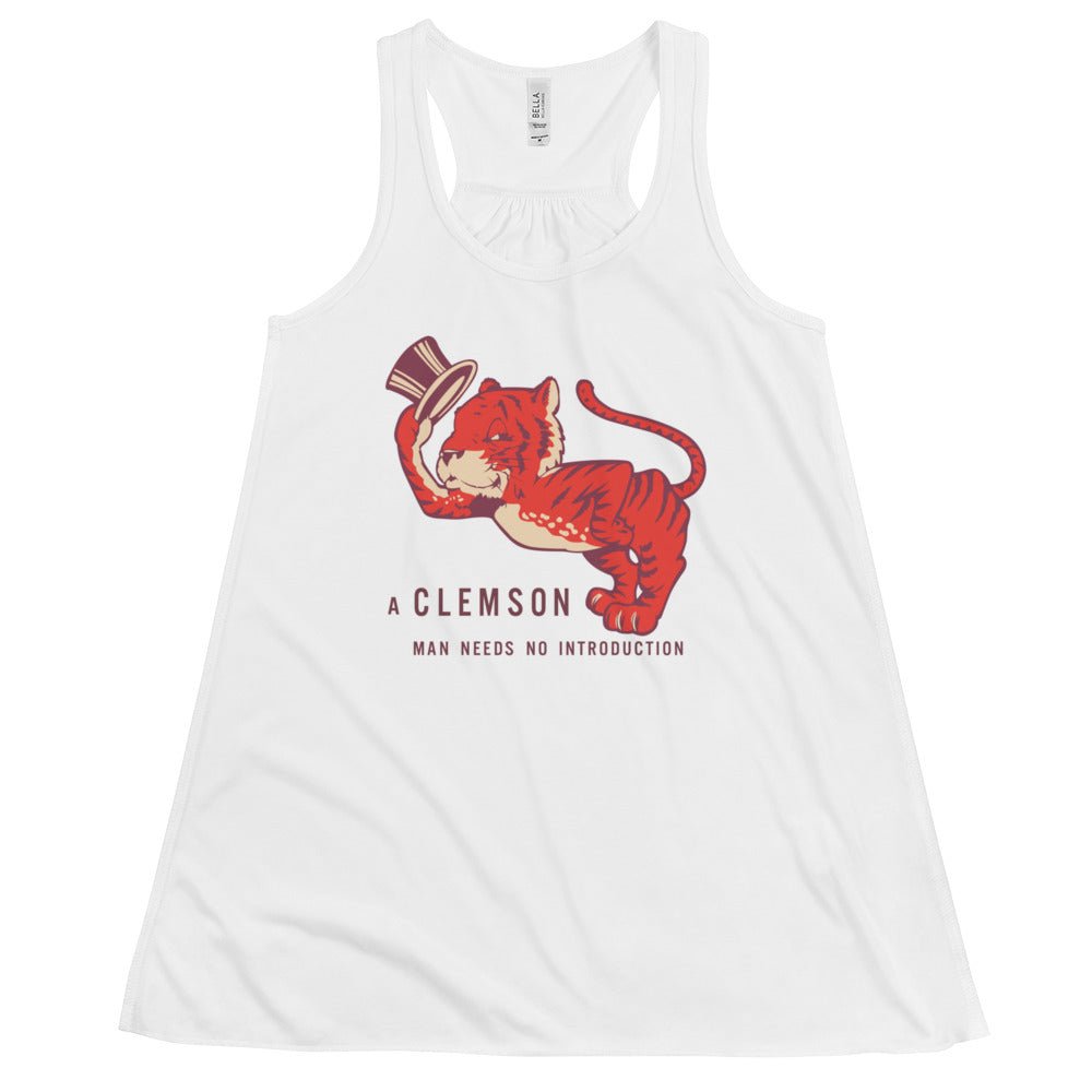 Vintage Clemson Women's Flowy Tank Top - 1950s Clemson Man Needs No Introduction Art W Tank Top - rivalryweek