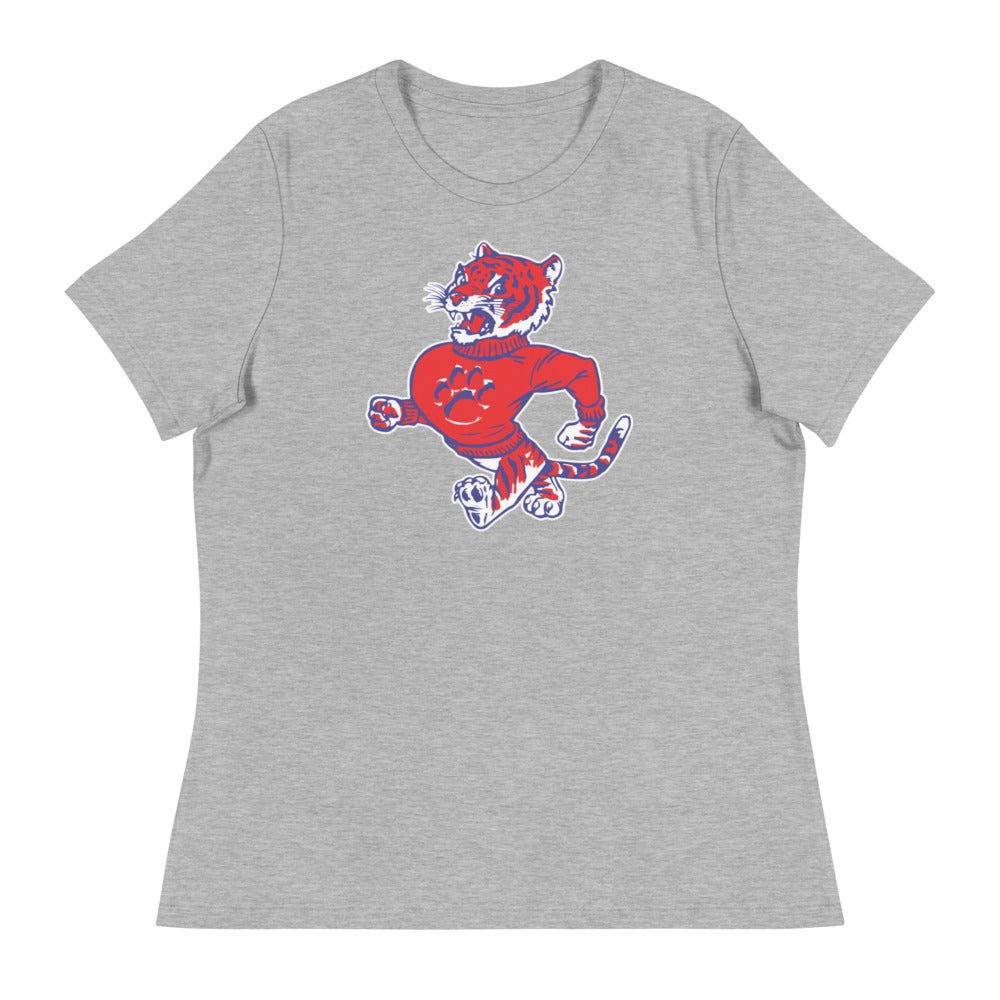 Vintage Clemson Women's Relaxed Shirt - 1950s Struttin' Tiger Mascot Art W Relaxed T Shirt - rivalryweek