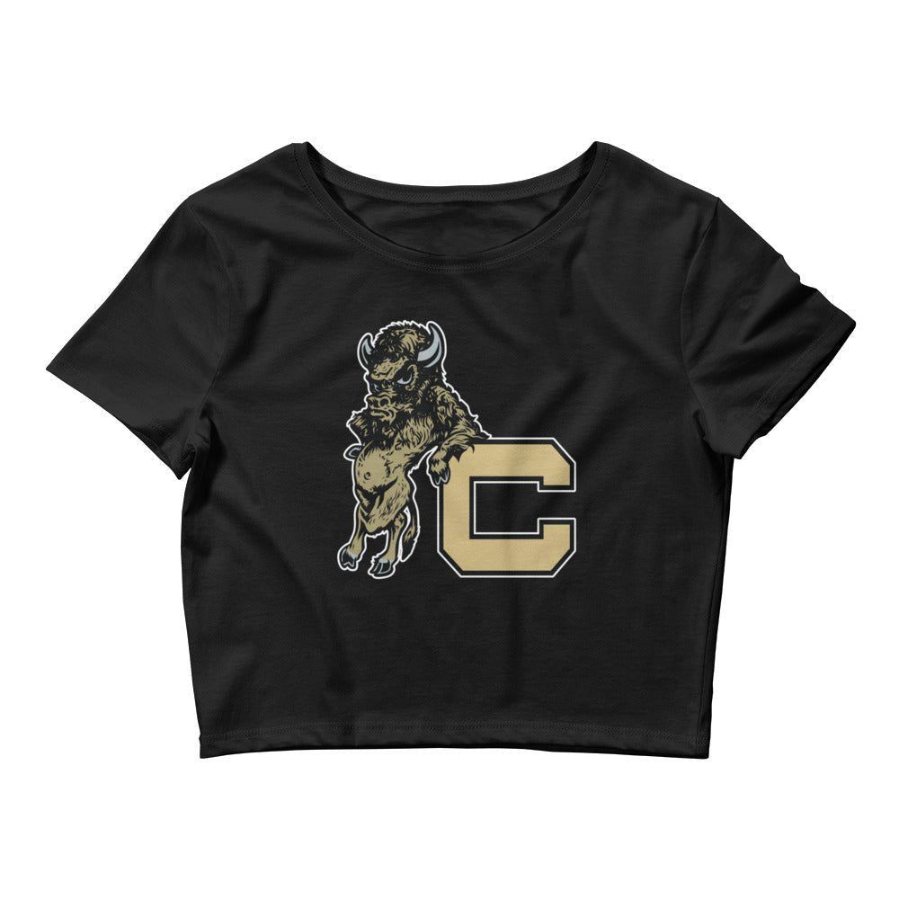 Vintage Colorado Buffalo Crop Top - 1940s Buffalo with Attitude Art Crop Top - rivalryweek