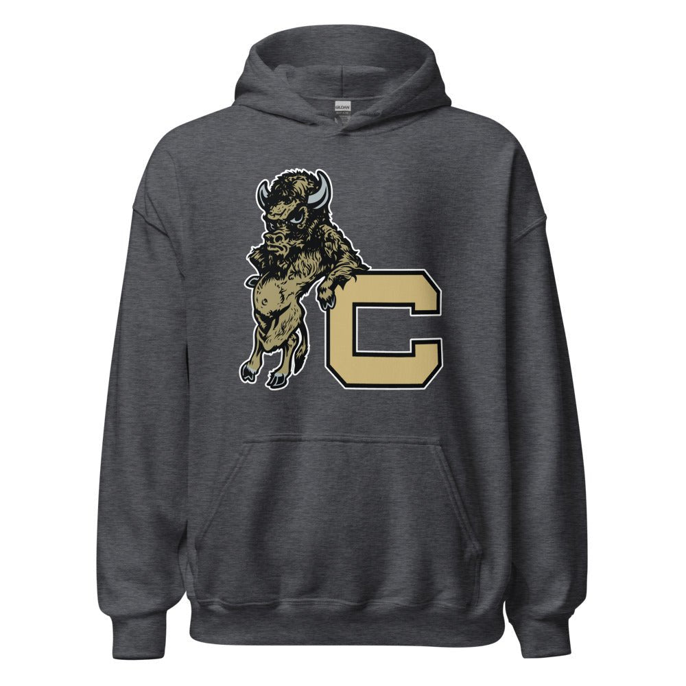 Vintage Colorado Buffalo Hoodie - 1940s Buffalo with Attitude Art Hoodie - rivalryweek