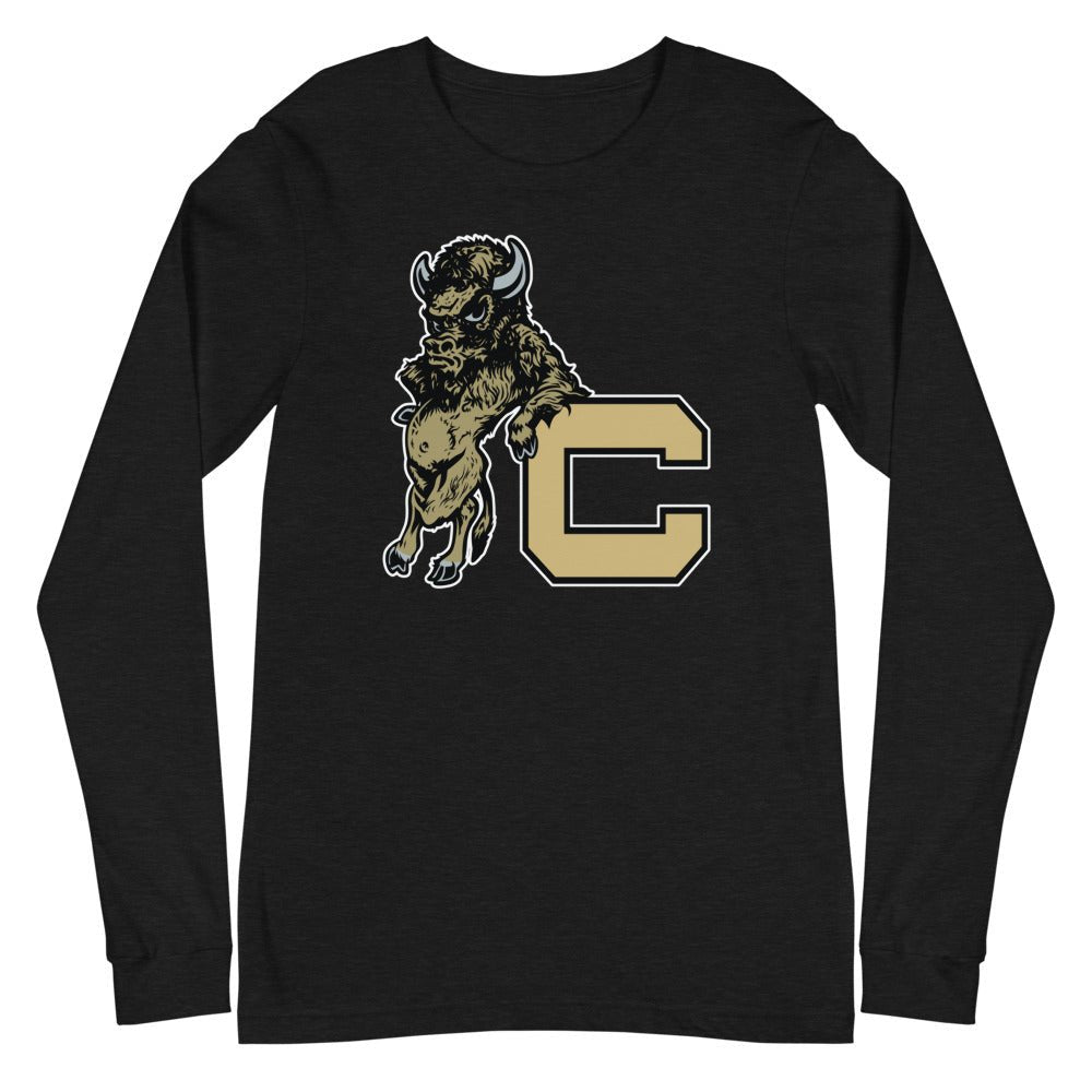 Vintage Colorado Buffalo Long Sleeve Shirt - 1940s Buffalo with Attitude Art Long Sleeve Shirt - rivalryweek