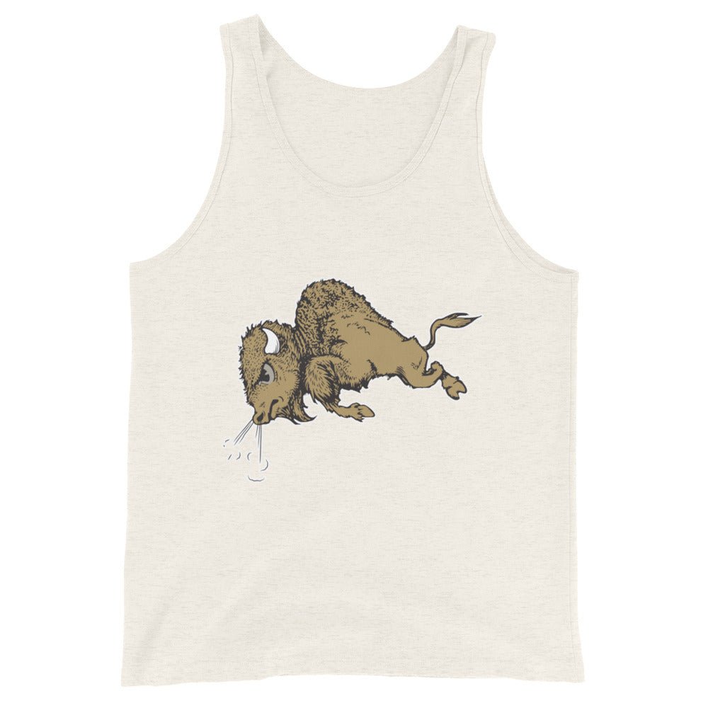 Vintage Colorado Buffalo Men's Tank Top - 1940s Stampeding Buffalo Art Mens Tank Top - rivalryweek