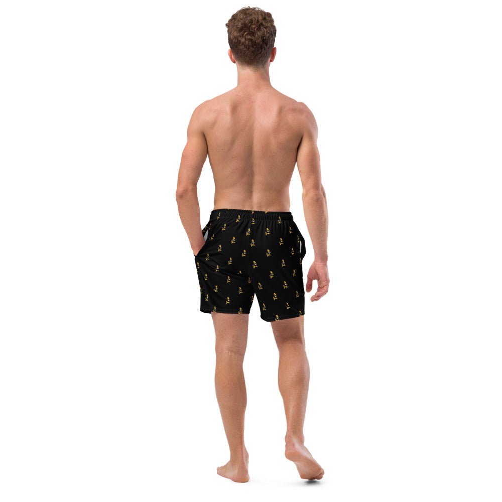 Vintage Colorado Buffalo Swim Trunks - 1940s Buffalo with Attitude Black Pattern Swim Trunks - Rivalry Week