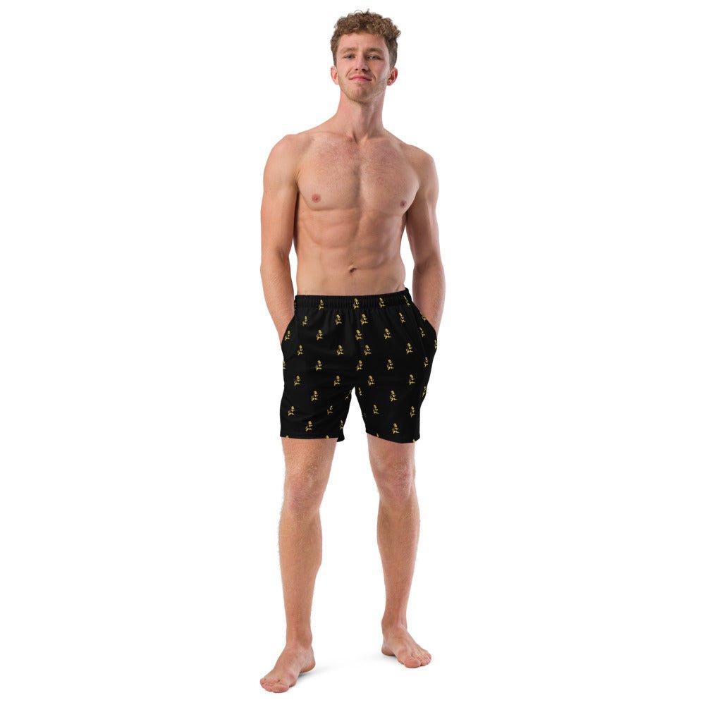 Vintage Colorado Buffalo Swim Trunks - 1940s Buffalo with Attitude Black Pattern Swim Trunks - Rivalry Week