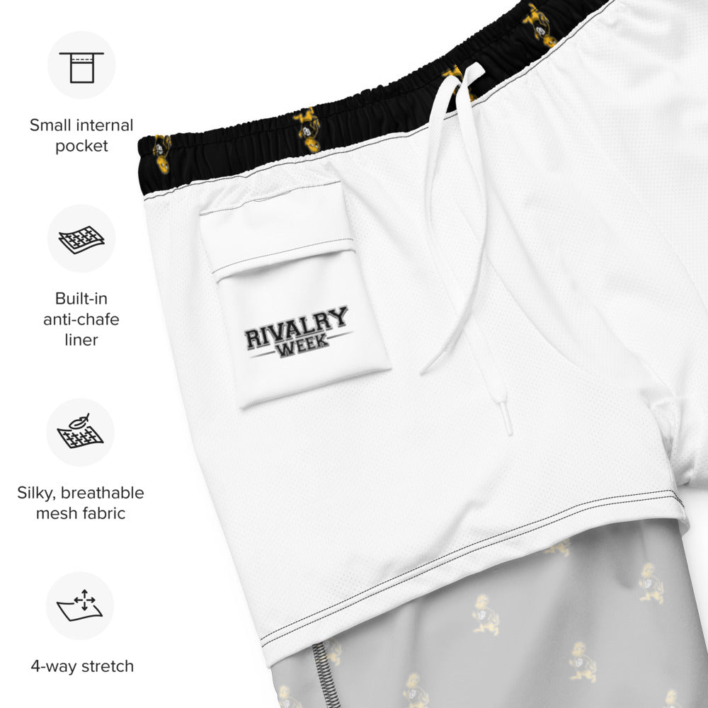 Vintage Colorado Buffalo Swim Trunks - 1940s Buffalo with Attitude Black Pattern Swim Trunks - Rivalry Week