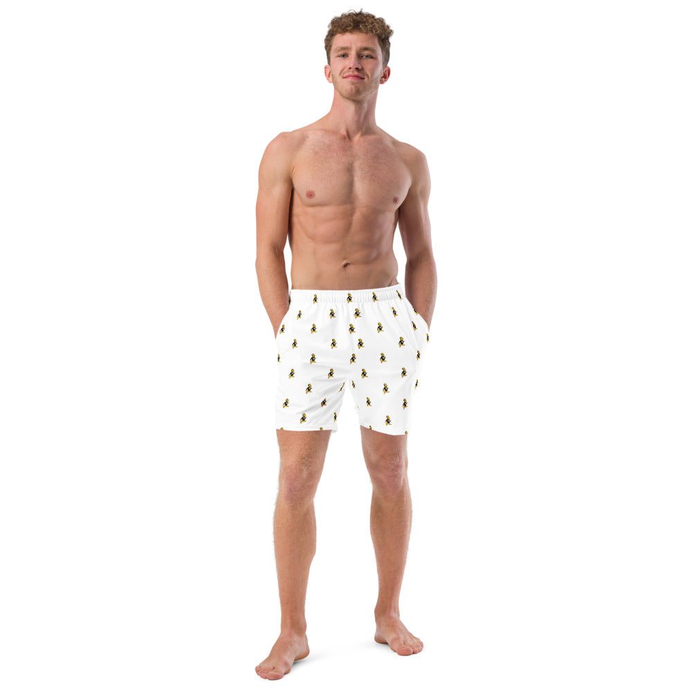 Vintage Colorado Buffalo Swim Trunks - 1940s Buffalo with Attitude White Pattern Swim Trunks - Rivalry Week