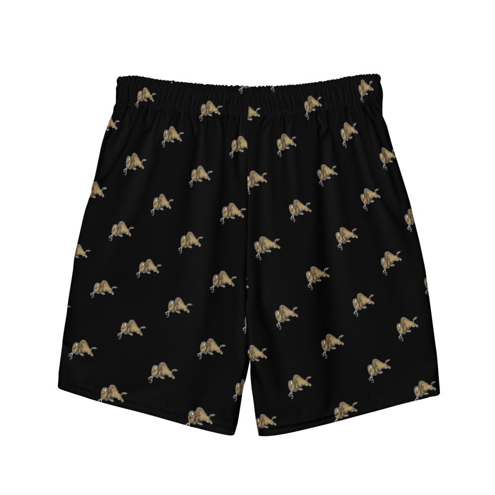Vintage Colorado Buffalo Swim Trunks - 1940s Stampeding Buffalo Black Pattern Swim Trunks - Rivalry Week