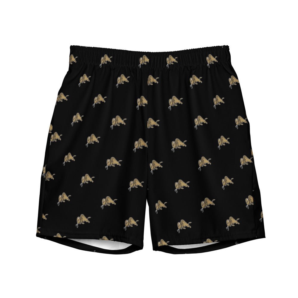 Vintage Colorado Buffalo Swim Trunks - 1940s Stampeding Buffalo Black Pattern Swim Trunks - Rivalry Week