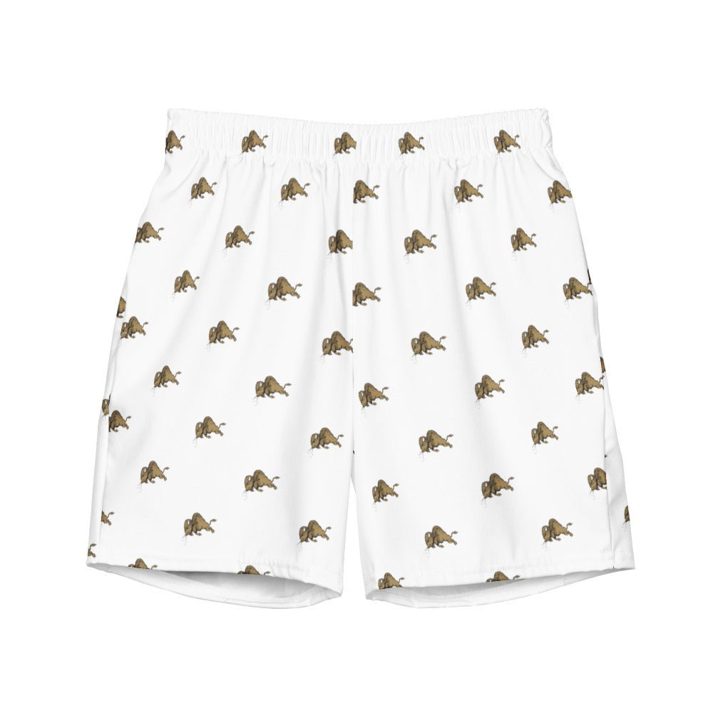 Vintage Colorado Buffalo Swim Trunks - 1940s Stampeding Buffalo White Pattern Swim Trunks - Rivalry Week
